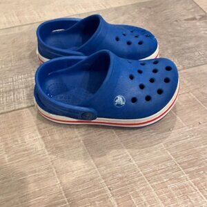 CROCS YOUTH RED WHITE AND BLUE SHOES CHILD SIZE 7